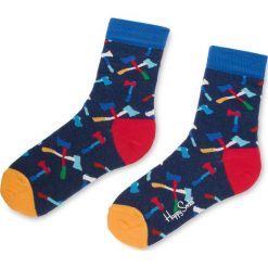Skarpety Wysokie Unisex HAPPY SOCKS - AXE01-6000 Granatowy Kolorowy. Niebieskie skarpety Happy Socks, bez wzorów, z bawełny. Za 34.90 zł.