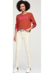 Heine Dżinsy - Slim fit - w kolorze kremowym rozmiar: 40. Brązowe jeansy Heine, bez wzorów, z podwyższonym stanem. Za 79.21 zł.