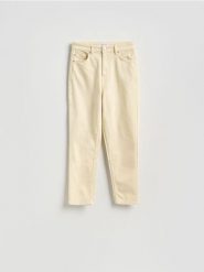 Jeansy mom fit - żółty. Żółte jeansy Reserved, bez wzorów. Za 129.99 zł.