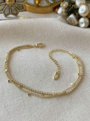 Luseera Pozłacana bransoletka z elementami ozdobnymi rozmiar: onesize. Żółte bransoletki Luseera, z cyrkonią, pozłacane. Za 92.21 zł.