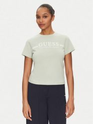 Guess T-Shirt V5GI03 I3Z14 Zielony Regular Fit. Zielone t-shirty Guess, xxs, z aplikacjami, z bawełny, bez kołnierzyka, bez ramiączek. Za 109.99 zł.