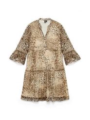 Vero Moda Sukienka w kolorze karmelowym rozmiar: XL. Brązowe sukienki Vero Moda, xl, bez wzorów, bez kołnierzyka, bez ramiączek, mini. Za 98.95 zł.