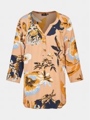 Zizzi Bluzka V00057E Pomarańczowy Regular Fit. Brązowe bluzki Zizzi, m, bez wzorów, z wiskozy, bez kołnierzyka, bez ramiączek. Za 159.99 zł.