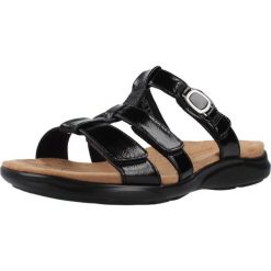 Sandały CLARKS 26185965C Czarny. Czarne sandały Clarks, bez wzorów, ze skóry, sportowe, bez obcasa, bez zapięcia. Za 426.99 zł.