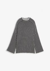 Sweter z golfem z mieszanki wiskozy. Czarne golfy bonprix, bez wzorów, z dzianiny, bez ramiączek. Za 127.99 zł.