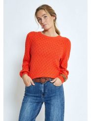 Peppercorn Sweter w kolorze pomarańczowym rozmiar: M. Pomarańczowe swetry Peppercorn, m, bez wzorów, ze splotem, bez ramiączek. Za 179.95 zł.