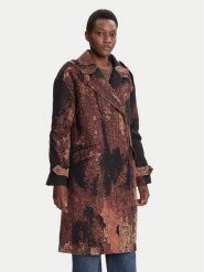 Desigual Płaszcz przejściowy Brushed Lacroix 25WWEW05 Brązowy Loose Fit. Brązowe płaszcze Desigual, s, bez wzorów, z bawełny, bez kaptura. Za 1,349.00 zł.