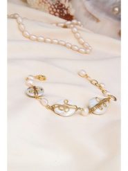 Pierres delicates Bransoletka w kolorze białym z perłami rozmiar: onesize. Białe bransoletki Pierres delicates, z perłą, z mosiądzu. Za 95.92 zł.