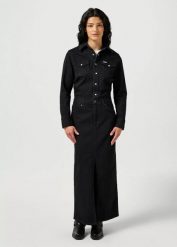 WRANGLER DAMSKA SUKIENKA JEANSOWA WRANGLER DENIM MATCH UP DRESS BLACK 112356782. Czarne sukienki Wrangler, s, bez wzorów, z denimu, bez kołnierzyka, bez ramiączek. Za 199.99 zł.