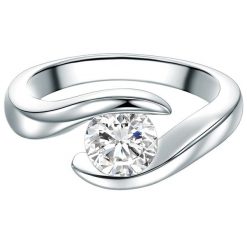 Trilani Pierścionek z Srebro wysokiej próby w Srebrny Pierścionki 1 ct Damski. Szare pierścionki Trilani, z cyrkonią, srebrne. Za 299.99 zł.