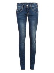 Herrlicher Dżinsy - Skinny fit - w kolorze granatowym rozmiar: W24. Niebieskie jeansy Herrlicher, z aplikacjami. Za 110.04 zł.