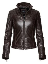 Bugatti Skórzana kurtka w kolorze brązowym rozmiar: 40. Brązowe kurtki Bugatti, bez wzorów, z materiału, bez kaptura. Za 739.99 zł.