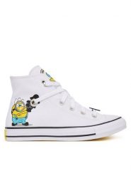 Converse Trampki Minions Chuck Taylor All Star A21403C Biały. Białe trampki Converse, bez wzorów, z materiału, bez zapięcia. Za 399.99 zł.