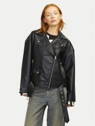 JJXX Kurtka z imitacji skóry Frida 12257725 Czarny Loose Fit. Czarne kurtki JJXX, xl, bez wzorów, ze skóry, bez kaptura. Za 229.99 zł.