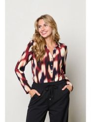 &Co Woman Bluzka "Vayen" w kolorze bordowo-czarno-kremowym rozmiar: S. Czarne bluzki &Co Woman, s, bez wzorów, bez kołnierzyka, bez ramiączek. Za 161.34 zł.