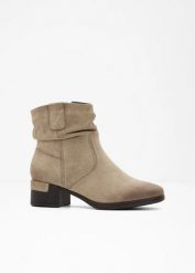 Kowbojki Jana, wygodna tęgość. Brązowe botki bonprix, bez wzorów, bez obcasa, bez zapięcia. Za 299.99 zł.