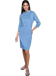 Heine Sukienka w kolorze błękitnym rozmiar: 40. Niebieskie sukienki Heine, na co dzień, bez wzorów, bez kołnierzyka, bez ramiączek, midi, proste. Za 91.77 zł.