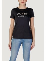 Guess T-Shirt V5RI16 J1314 Czarny Shirt Fit. Czarne t-shirty Guess, s, z aplikacjami, z bawełny, bez kołnierzyka, bez ramiączek. Za 99.99 zł.