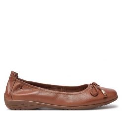 Baleriny Josef Seibel. Brązowe baleriny Josef Seibel, bez wzorów, bez obcasa. Za 239.99 zł.