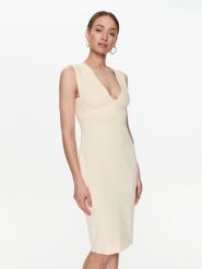 Marciano Guess Sukienka koktajlowa 3GGK21 9860Z Écru Bodycon Fit. Sukienki Marciano Guess, z aplikacjami, z syntetyku, wizytowe, bez kołnierzyka, bez ramiączek, bodycon. Za 1,269.00 zł.