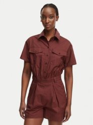 Patrizia Pepe Kombinezon 2T0095/A9B9-B887 Brązowy ciemny Regular Fit. Brązowe sukienki Patrizia Pepe, bez wzorów, z bawełny, bez kołnierzyka, bez ramiączek. Za 1,339.00 zł.