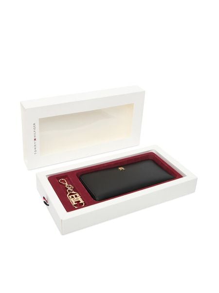 Tommy Hilfiger Zestaw portfel i brelok Lgr Za + Charm AW0AW18040 Czarny. Czarne portfele TOMMY HILFIGER, bez wzorów, ze skóry. Za 369.99 zł.