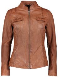 7eleven Skórzana kurtka "Flaviana" w kolorze jasnobrązowym rozmiar: 38. Brązowe kurtki 7eleven, bez wzorów, ze skóry, bez kaptura. Za 434.99 zł.