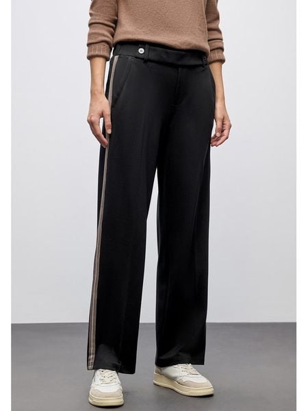 Cecil Spodnie w kolorze czarnym rozmiar: W44/L30. Czarne spodnie materiałowe Cecil, l, bez wzorów, z materiału, z podwyższonym stanem. Za 188.85 zł.