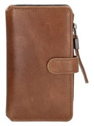 Micmacbags Skórzana torebka w kolorze jasnobrązowym na telefon - 9 x 15 x 3 cm rozmiar: onesize. Brązowe torby na ramię Micmacbags, bez wzorów, z materiału, przez ramię, bez dodatków. Za 61.46 zł.