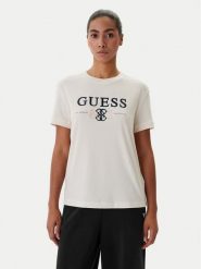 Guess T-Shirt V6RI13 KD772 Écru Regular Fit. T-shirty Guess, s, z aplikacjami, z lyocellu, bez kołnierzyka, bez ramiączek. Za 199.99 zł.