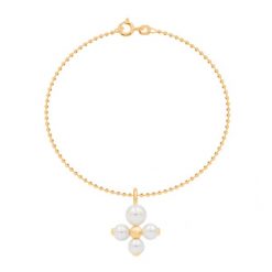 Bransoletka z pozłacaną zawieszką Luck z perłami na łańcuszku Kulki. Bransoletki Lilou, pozłacane. Za 278.00 zł.