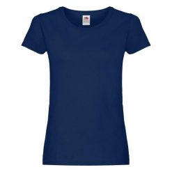 Damska Koszulka. Niebieskie bluzki FRUIT OF THE LOOM, bez wzorów, sportowe, bez kołnierzyka, bez ramiączek. Za 28.99 zł.