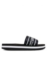 LOVE MOSCHINO Klapki JA28334G0MIX6000 Czarny. Czarne klapki Love Moschino, bez wzorów, z materiału, bez obcasa. Za 669.99 zł.