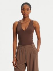 BARDOT Body Fina Low Cut 60038TB Brązowy Slim Fit. Brązowe body Bardot, bez wzorów, z syntetyku. Za 309.99 zł.