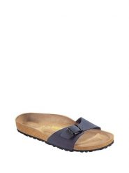 Birkenstock Klapki w kolorze niebieskim rozmiar: 38. Niebieskie klapki Birkenstock, bez wzorów, z otwartym noskiem, bez obcasa. Za 218.45 zł.