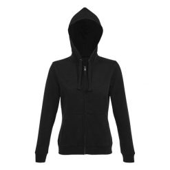 Damska Bluza Z Kapturem Spike Z Pełnym Zamkiem Błyskawicznym. Czarne bluzy SOL'S, s, bez wzorów, z kapturem. Za 207.99 zł.
