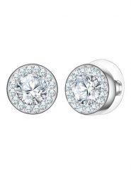 Yokoamii Kolczyki-wkrętki z kryształami rozmiar: onesize. Szare kolczyki Yokoamii, z kryształem, metalowe. Za 34.99 zł.