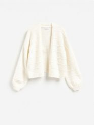 Kardigan w paski - złamana biel. Kardigany Reserved, l, bez wzorów, z bawełny. Za 129.99 zł.
