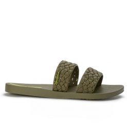 Klapki damskie Ipanema 83243 RENDA II FEM. Zielone klapki Ipanema, bez wzorów, z materiału, bez obcasa. Za 69.00 zł.