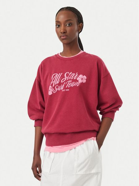 Roxy Bluza Lineup ERJFT05112 Bordowy Regular Fit. Czerwone bluzy Roxy, xs, bez wzorów, z bawełny, bez kaptura. Za 249.99 zł.