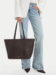 GINO ROSSI Torebka C-LDA9518 Brązowy ciemny. Brązowe shopper Gino Rossi, bez wzorów, ze skóry, bez dodatków. Za 199.99 zł.