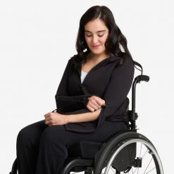 Bluza damska rozpinana Decathlon. Czarne bluzy DECATHLON, l, bez wzorów, z bawełny, bez kaptura. Za 129.99 zł.