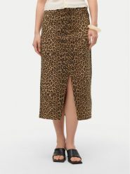Vero Moda Spódnica jeansowa Veri 10331065 Brązowy Regular Fit. Brązowe spódnice Vero Moda, s, bez wzorów, z bawełny. Za 119.99 zł.