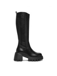 Nine West Kozaki CEO-SUMAYA-01 Czarny. Czarne kozaki Nine West, z materiału, bez obcasa, na słupku, bez zapięcia. Za 329.99 zł.