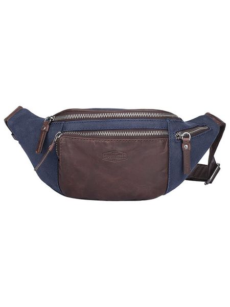 SPARWELL Skórzana saszetka "Simply Sloan" w kolorze granatowo-brązowym - 32 x 14 x 7 cm rozmiar: onesize. Brązowe torby na ramię SPARWELL, bez wzorów, z materiału, sportowe, przez ramię, bez dodatków. Za 139.87 zł.