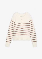 Sweter z czystej bawełny. Białe swetry bonprix, bez wzorów, z bawełny, bez ramiączek. Za 109.99 zł.