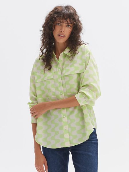 OPUS Koszula w kolorze limonkowym rozmiar: 44. Zielone koszule Opus, bez wzorów, bez kołnierzyka, bez ramiączek. Za 73.93 zł.