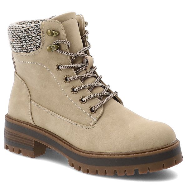 Beżowe Botki Vinceza Modne Buty Damskie. Brązowe botki VINCEZA, bez wzorów, z dzianiny, bez obcasa, bez zapięcia. Za 152.99 zł.