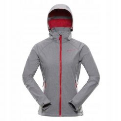Kurtka damska trekkingowa softshell Alpine Pro Lanca. Szare kurtki sportowe Alpine Pro, bez wzorów, z softshellu, bez kaptura, trekkingowe. W wyprzedaży za 299.00 zł.