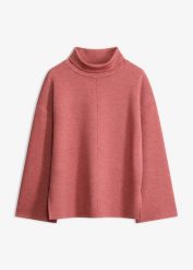 Bluza z dzianiny scuba. Brązowe bluzy bonprix, bez wzorów, z dzianiny, bez kaptura. Za 124.99 zł.